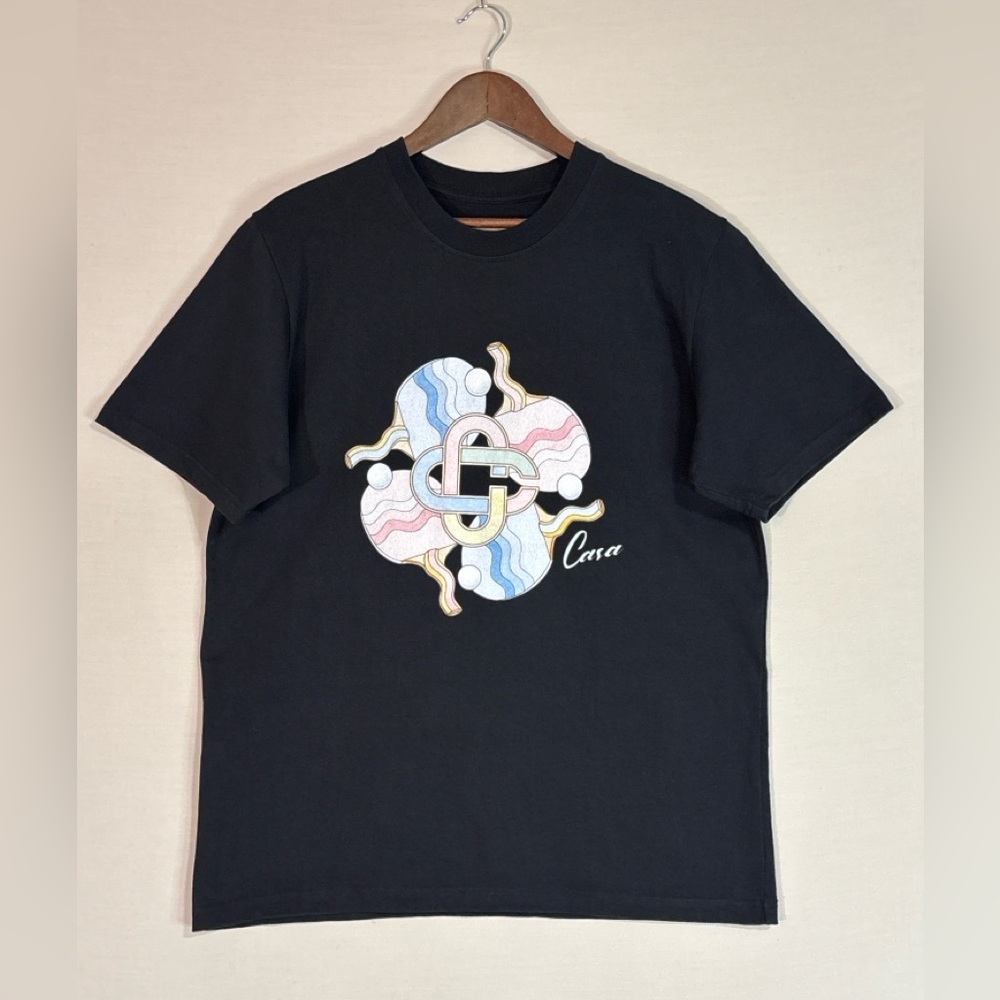 Casablanca Tennis Club Logo Graphic Tee Black L